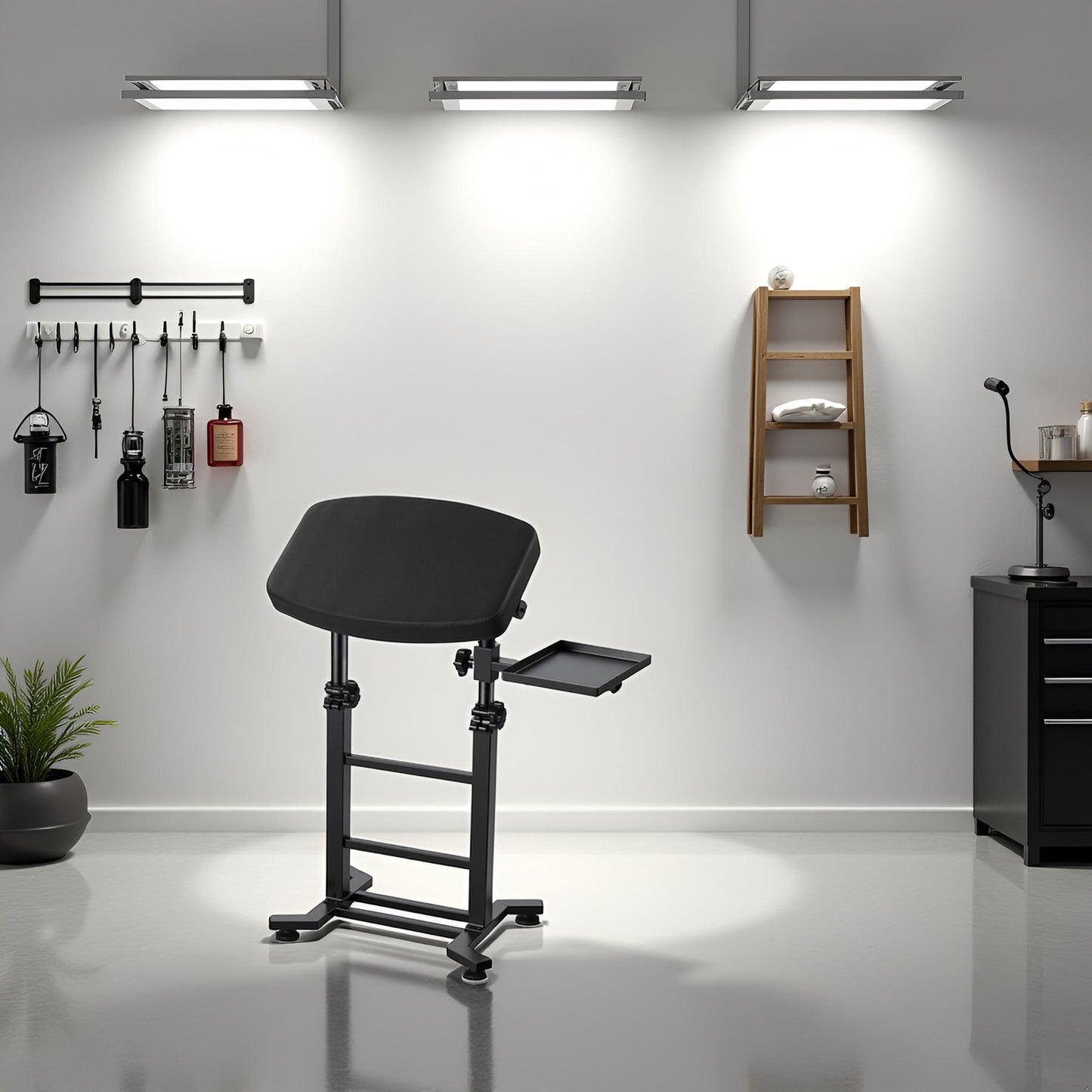 POARMEEY Professional Tattoo Armrest Adjustable Height with Side Demountable Tray, Extra Large Tattoo Arm and Leg Stand 180° Tilt Heavy Duty Equipment for Tattoo Studios