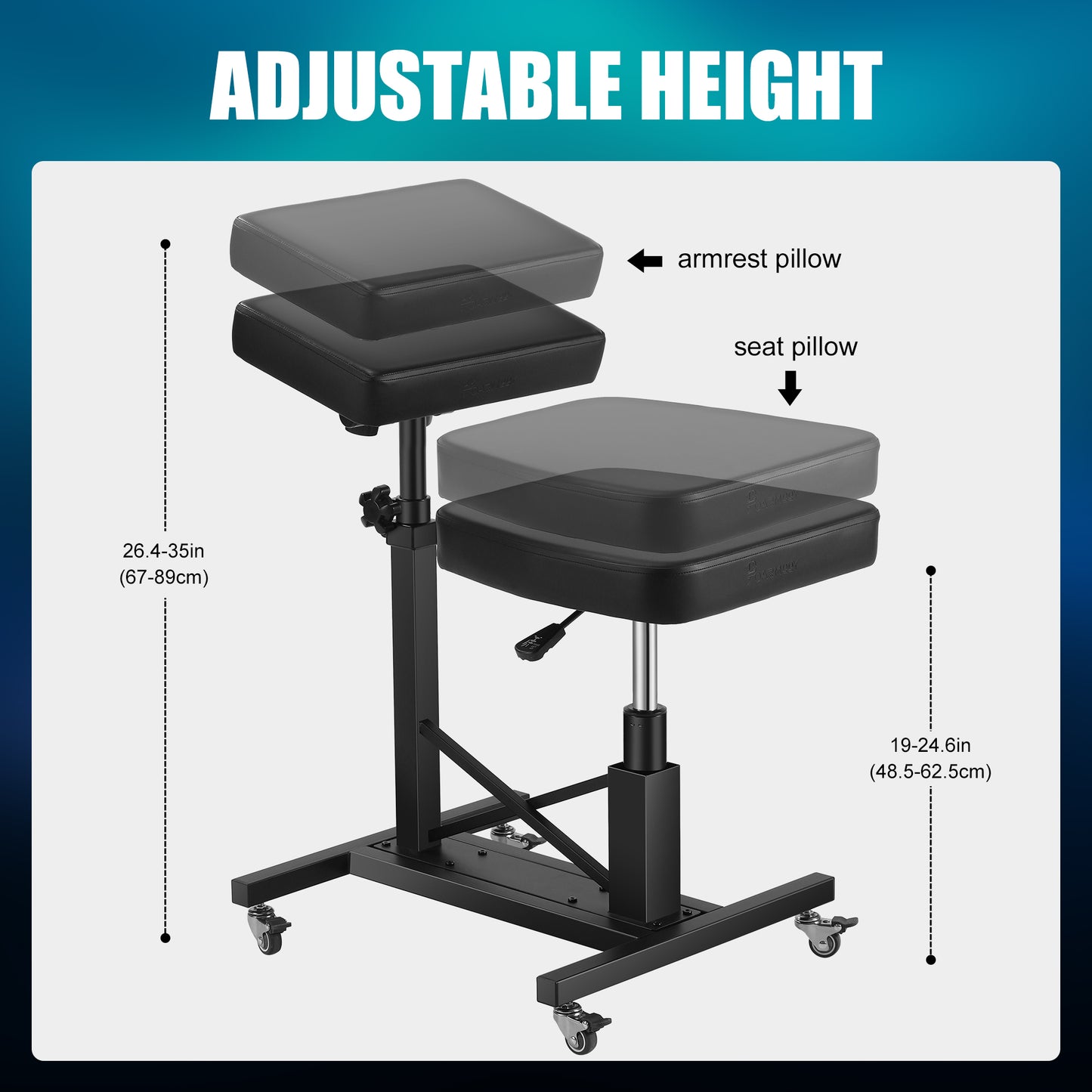 Poarmeey Tattoo Chair With Arm Rest Adjustable Height by Hydraulic Device