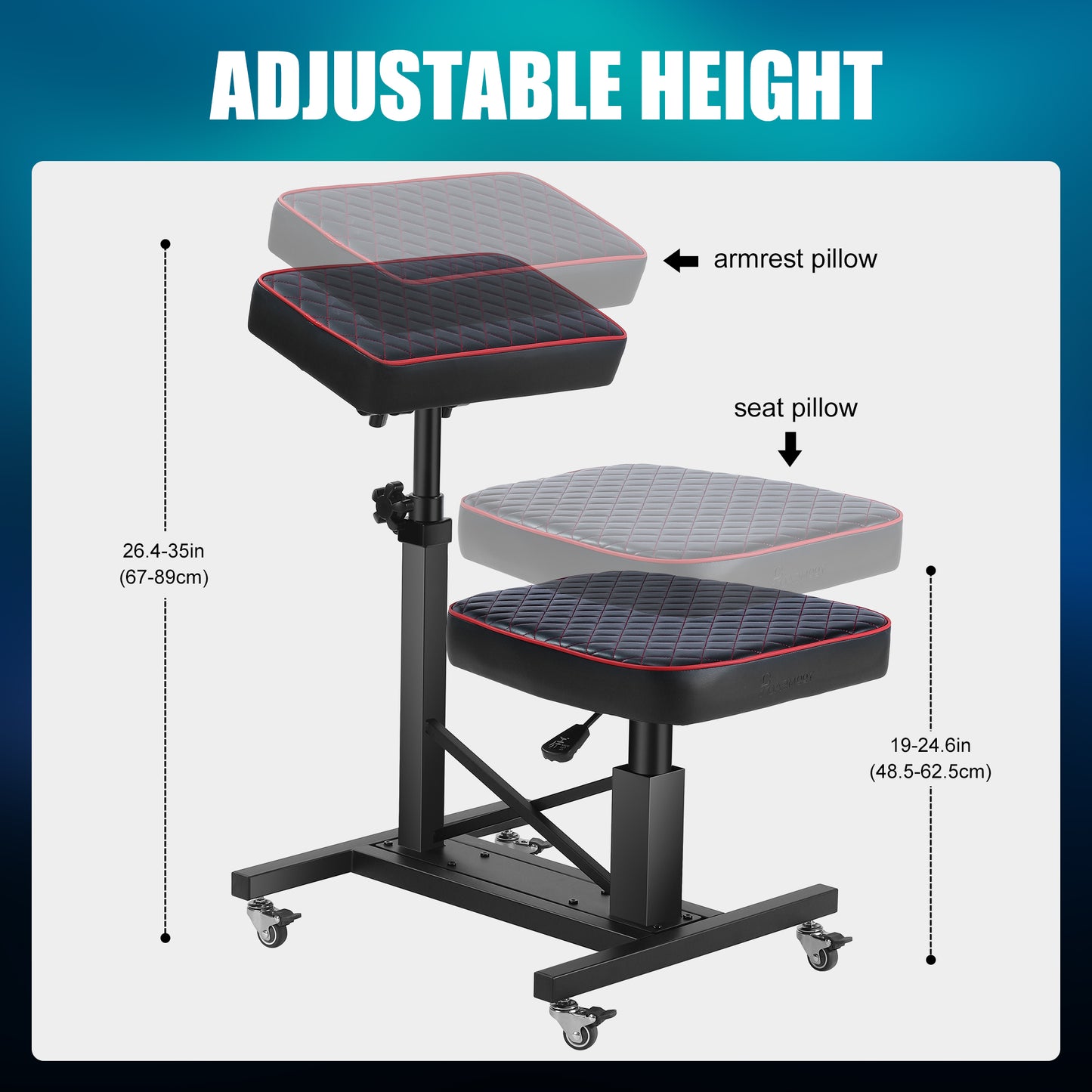 Poarmeey Tattoo Chair With Arm Rest Adjustable Height by Hydraulic Device