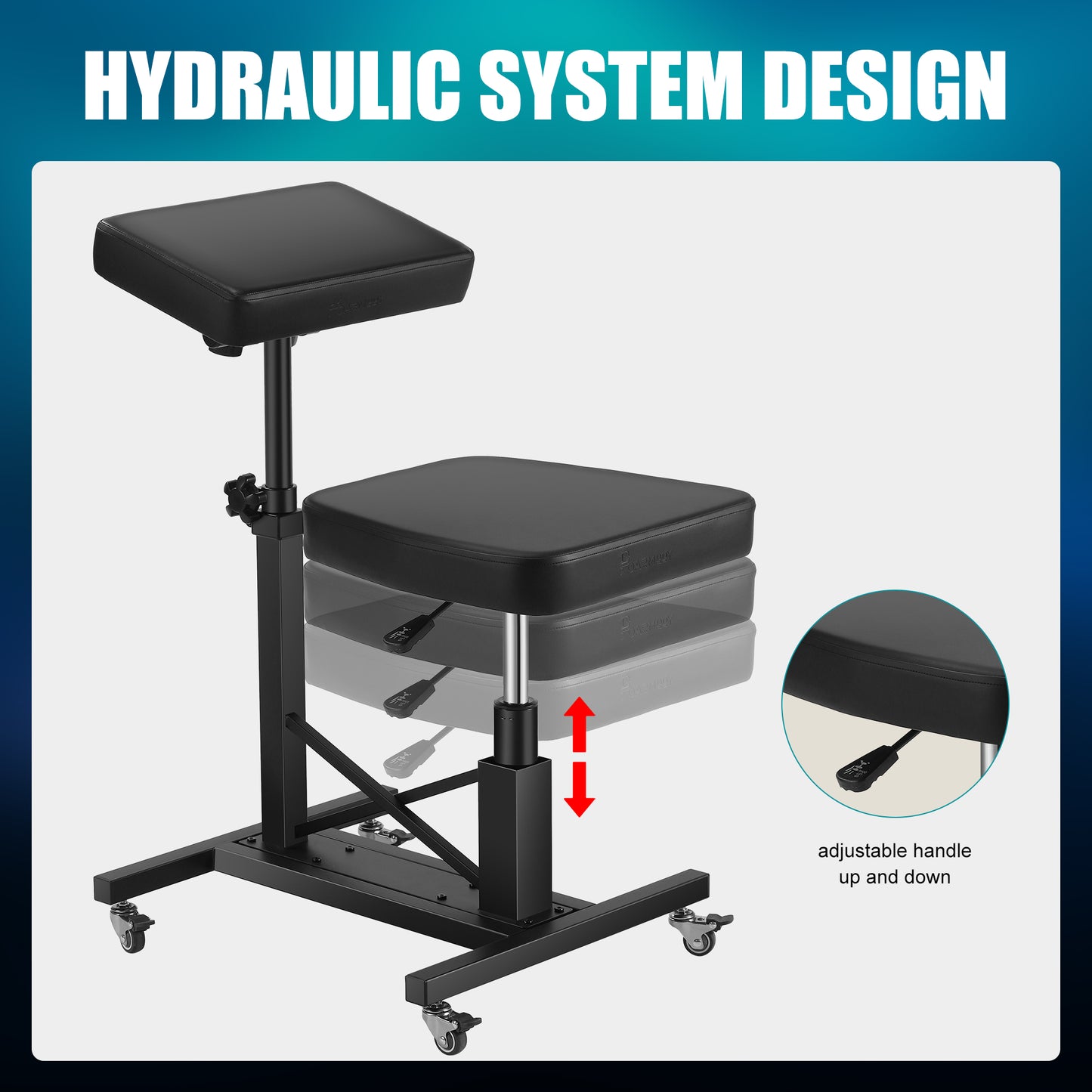 Poarmeey Tattoo Chair With Arm Rest Adjustable Height by Hydraulic Device