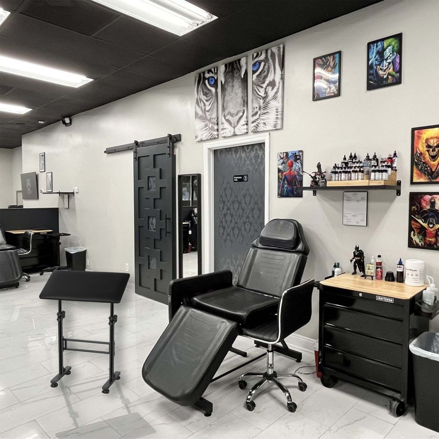 POARMEEY XXL Tattoo Arm Rest Stand Professional Tattoo Armrest with Large Soft Pillow and Adjustable Hight Angle for Studio