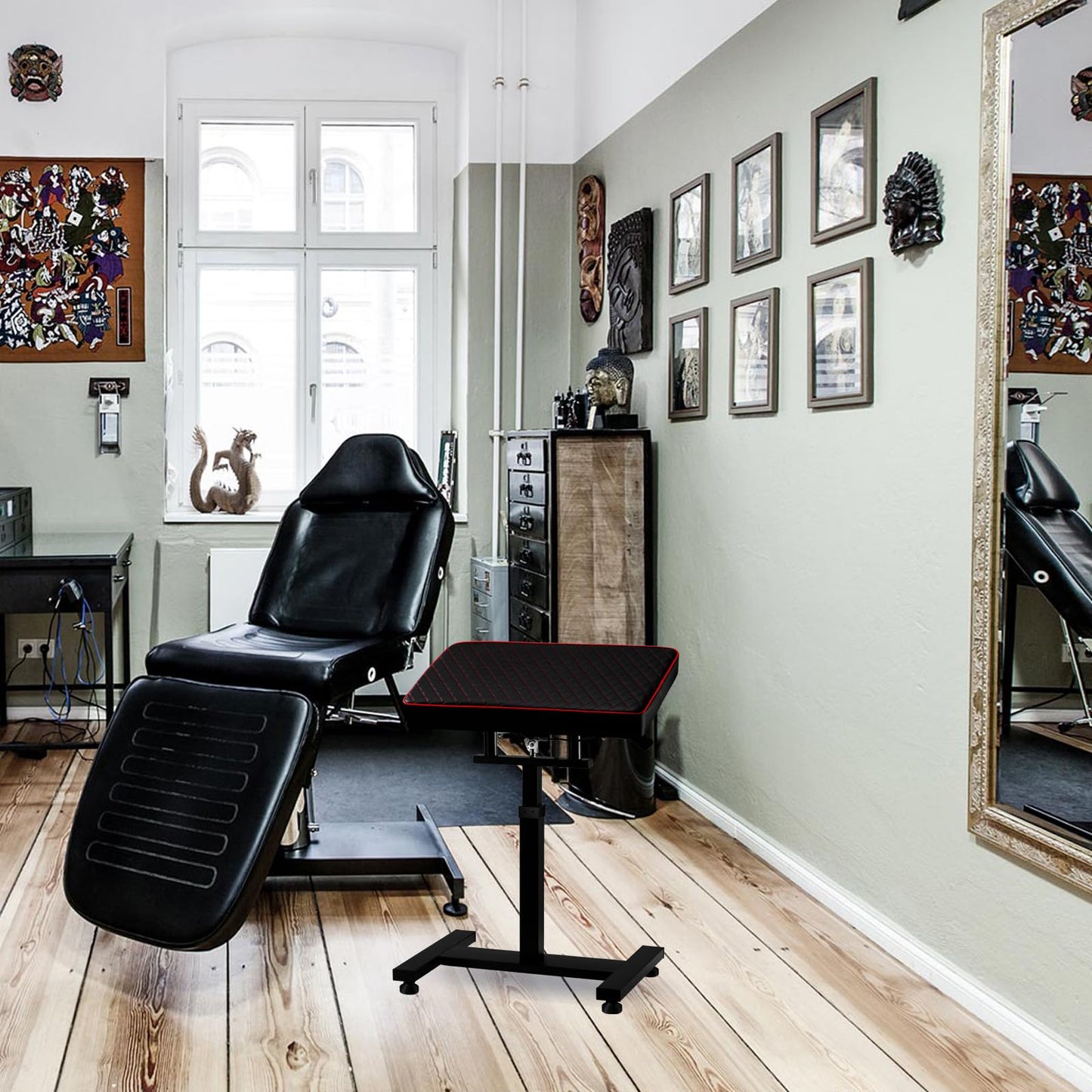 POARMEEY Large Tattoo Armrest Stand with Hydraulically Adjustable Height for Professional Tattoo Artists