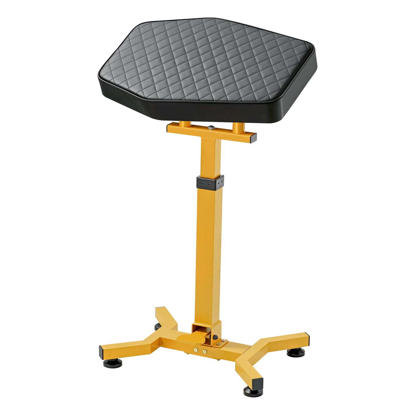 POARMEEY XXL Tattoo Armrest with Gold Metal Frame Large Tattoo Arm Rest Stand with Breathable Checkered Pillow that Can Rotate 180° Hydraulic Armrest with Foot Pedal to Adjust Height