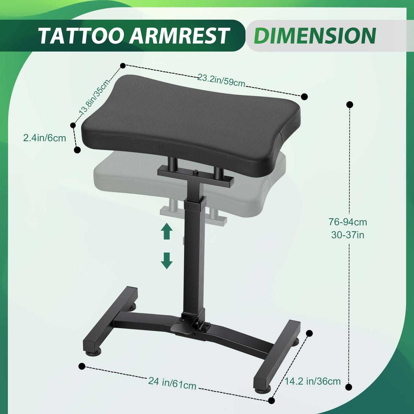 POARMEEY XXL Tattoo Armrest Stand Adjustable Height by Hydraulic System,Tattoo Arm Rest with Strong and Durable Base for Artist Tattoo Stuio