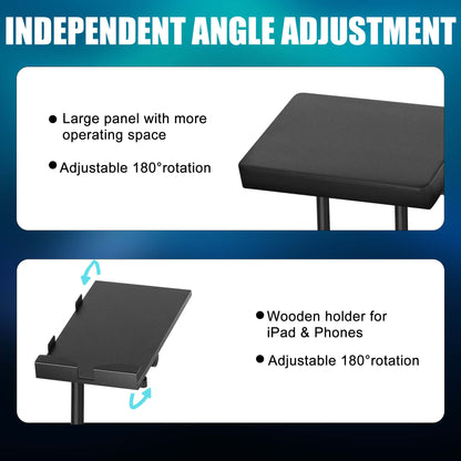 Poarmeey XXL Tattoo Arm Rest Stand with Adjustable Tattoo Tray for iPad Professional Oversized Armrest and Holder Stand Combination