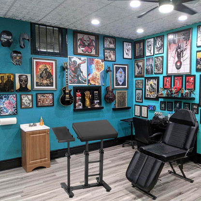 Poarmeey XXL Tattoo Arm Rest Stand with Adjustable Tattoo Tray for iPad Professional Oversized Armrest and Holder Stand Combination