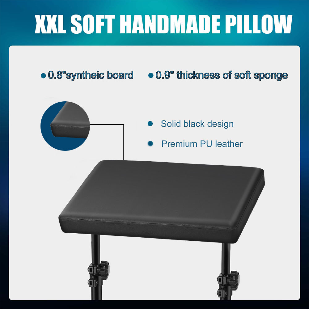 POARMEEY XXL Tattoo Arm Rest Stand Professional Tattoo Armrest with Large Soft Pillow and Adjustable Hight Angle for Studio