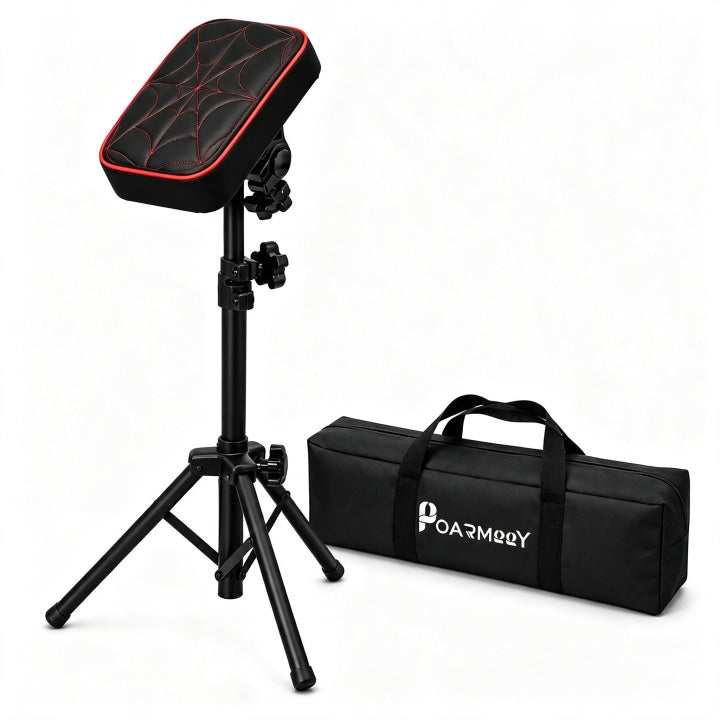 POARMEEY Foldable Tattoo Armrest Stand Embroidery Panel for Tattoo Studios，Adjustable Heigt Compact Tripod Stand for On-Site Tattoo, Pop-Up and Home Studio, Foldable & Portable, 2.5 kg Net Weight