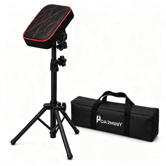 POARMEEY Foldable Tattoo Armrest Stand Embroidery Panel for Tattoo Studios，Adjustable Heigt Compact Tripod Stand for On-Site Tattoo, Pop-Up and Home Studio, Foldable & Portable, 2.5 kg Net Weight