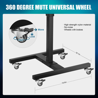 POARMEEY Stainless Steel Tattoo Tray with Wheels Trolley Adjustable Height Tattoo Workstation Rolling Tray for Studio Salon & Spa