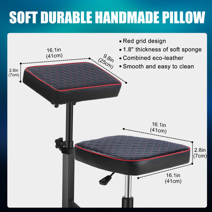 Poaremmy Tattoo Chair for Client with Arm Rest Tattoo Artist Chair Combo Armrest Stand On Wheels Adjustable Height by Hydraulic Device