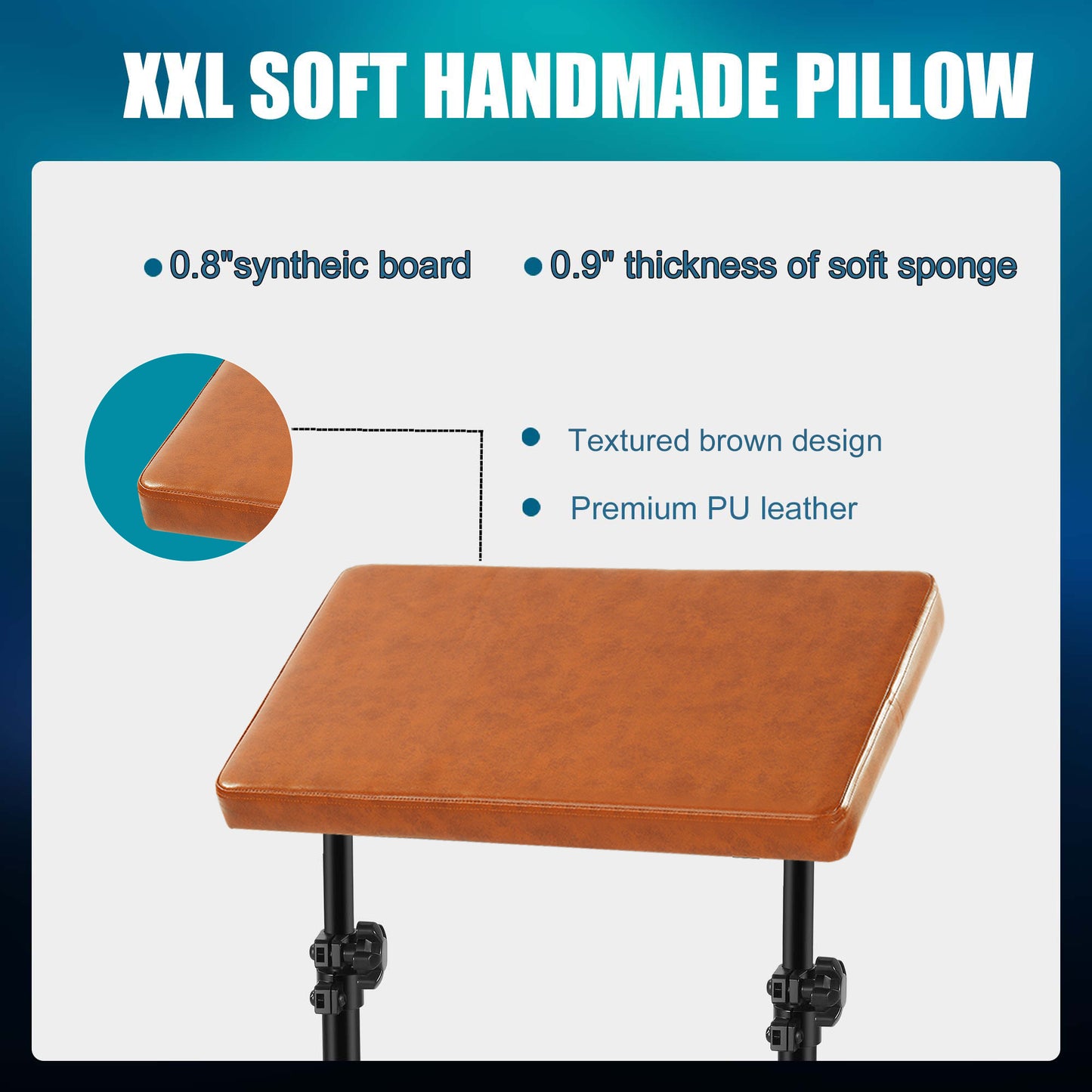 POARMEEY XXL Tattoo Arm Rest Stand Professional Tattoo Armrest with Large Soft Pillow and Adjustable Hight Angle for Studio