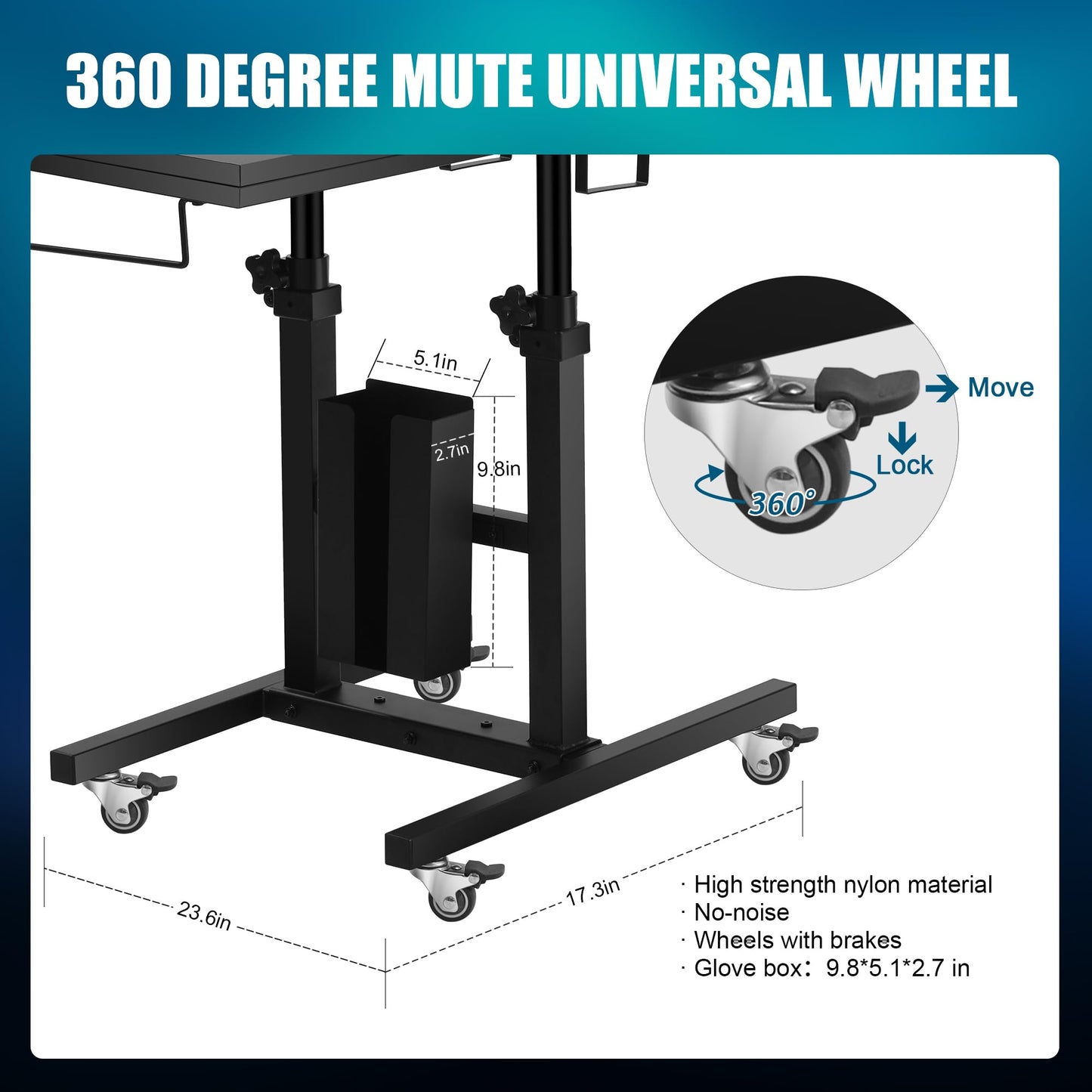 POARMEEY Premium Tattoo Salon Tray Adjustable Double Tier Tattoo Workstation with Wheels for Studio