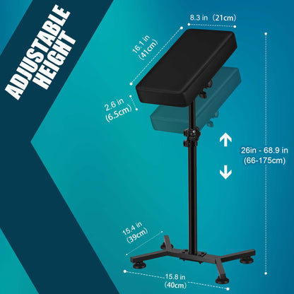 POARMEEY Tattoo Armrest Stand Professional Tattoo Armrest Adjustable Height Angle Made of Solid Metal Frame and Soft Leather Thick Cushion
