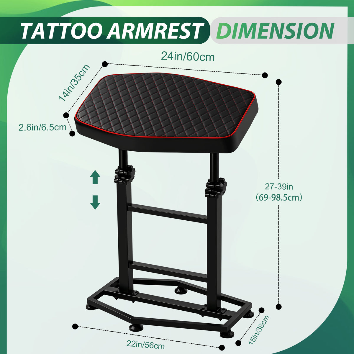 Heavy Duty Tattoo Armrest Stand，Height Adjustable XXL Tattoo Arm rest,Tattoo Table Station for Tattoo Supplies