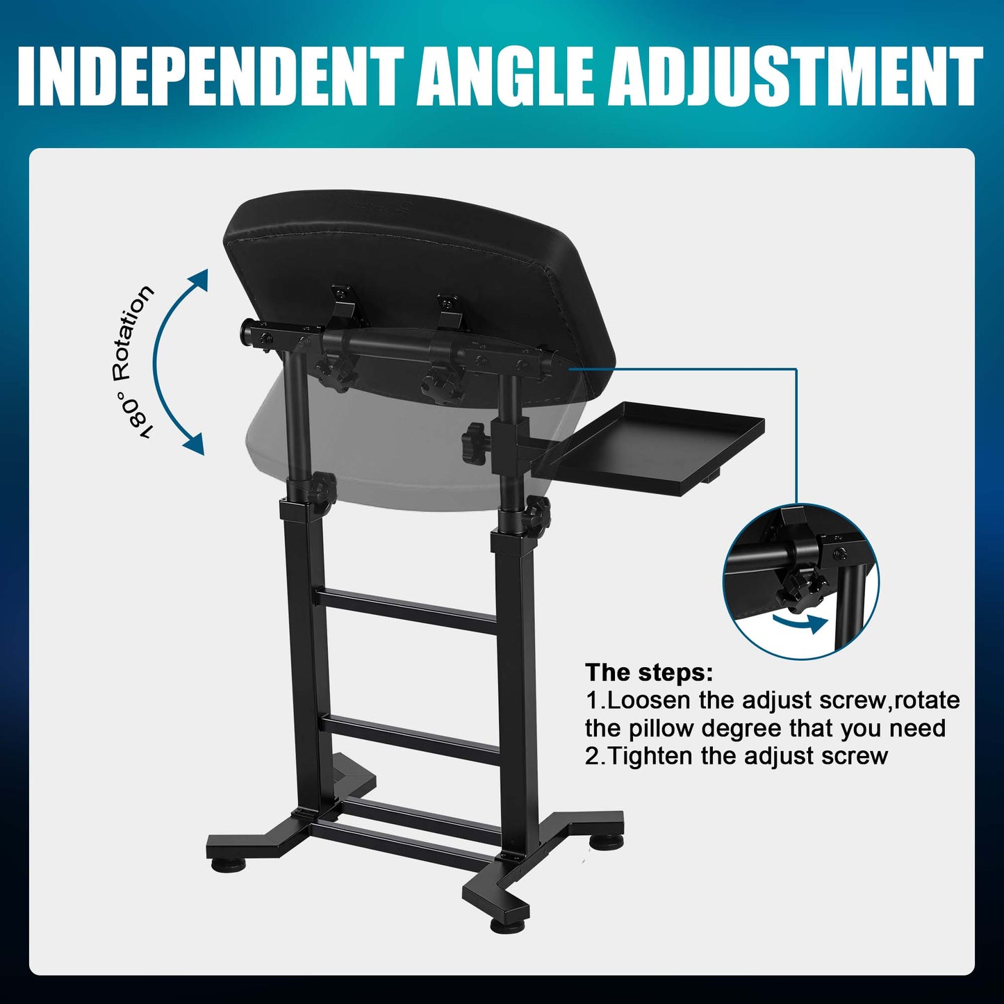 POARMEEY Professional Tattoo Armrest Adjustable Height with Side Demountable Tray, Extra Large Tattoo Arm and Leg Stand 180° Tilt Heavy Duty Equipment for Tattoo Studios