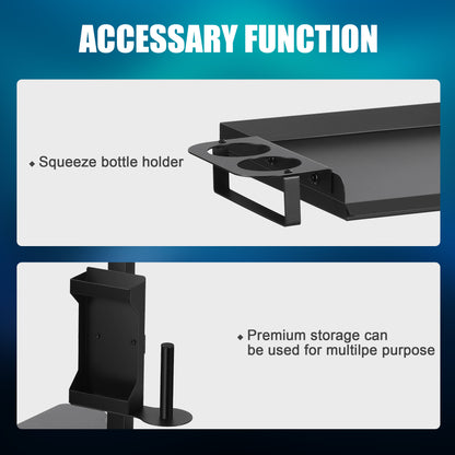 Poarmeey Tattoo Tray on Wheels Tattoo Cart with Rolling Tray Tattoo Table Station Adjustable Height and Multifunctional Storage for Tattoo Artist Studio