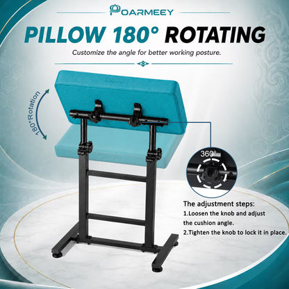 POARMEEY Tattoo Arm Rest XXL Height Adjustable for Tattoo Studio Mint Green，Height 68-97 cm Soft Sponge Cushion 180° Tilt Professional Use Easy to Clean Sturdy Metal Frame for Tattoo Artists
