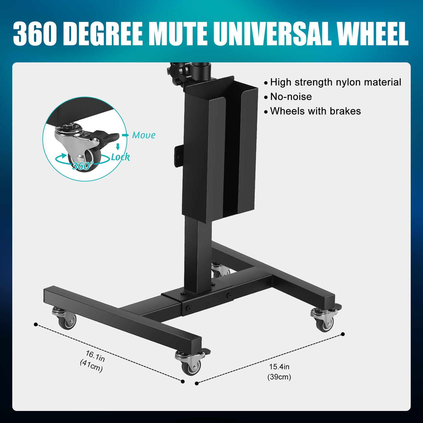 POARMEEY Tattoo Tray on Wheels Salon Rolling Tray Cart Made of Thickened Iron Adjustable Height Angle with Storage Space for Tattoo Studio Salon Medical