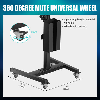 POARMEEY Tattoo Tray on Wheels Salon Rolling Tray Cart Made of Thickened Iron Adjustable Height Angle with Storage Space for Tattoo Studio Salon Medical