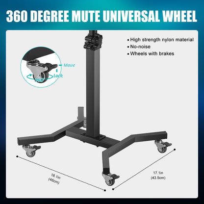 Poarmeey Tattoo Tray with Wheels Trolley Adjustable Height, Tattoo Stand Rolling Tray for Tattoo Studio