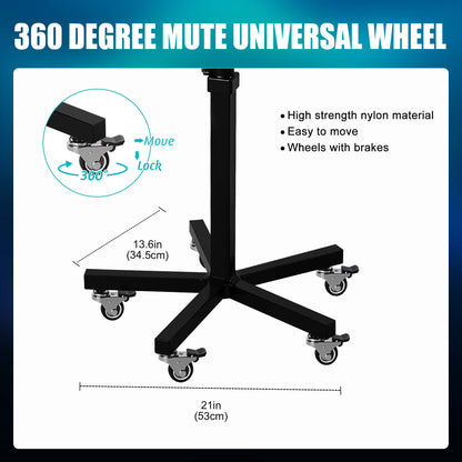 POARMEEY Mobile Tattoo Tray Cart with Wheels, Height Adjustable Stand, Removable Steel Tray, Rolling Tray for Salon and SPA Use