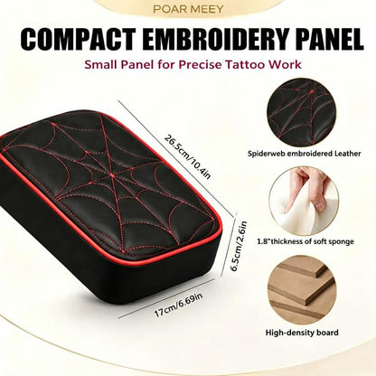 POARMEEY Foldable Tattoo Armrest Stand Embroidery Panel for Tattoo Studios，Adjustable Heigt Compact Tripod Stand for On-Site Tattoo, Pop-Up and Home Studio, Foldable & Portable, 2.5 kg Net Weight