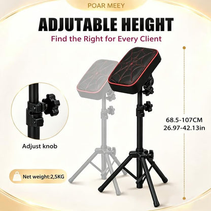 POARMEEY Foldable Tattoo Armrest Stand Embroidery Panel for Tattoo Studios，Adjustable Heigt Compact Tripod Stand for On-Site Tattoo, Pop-Up and Home Studio, Foldable & Portable, 2.5 kg Net Weight