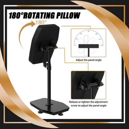 POARMEEY Tattoo Arm Rest Stand Adjustable Height and Tilt Black Leather Pad Professional Heavy Equipment for Tattoo Studio