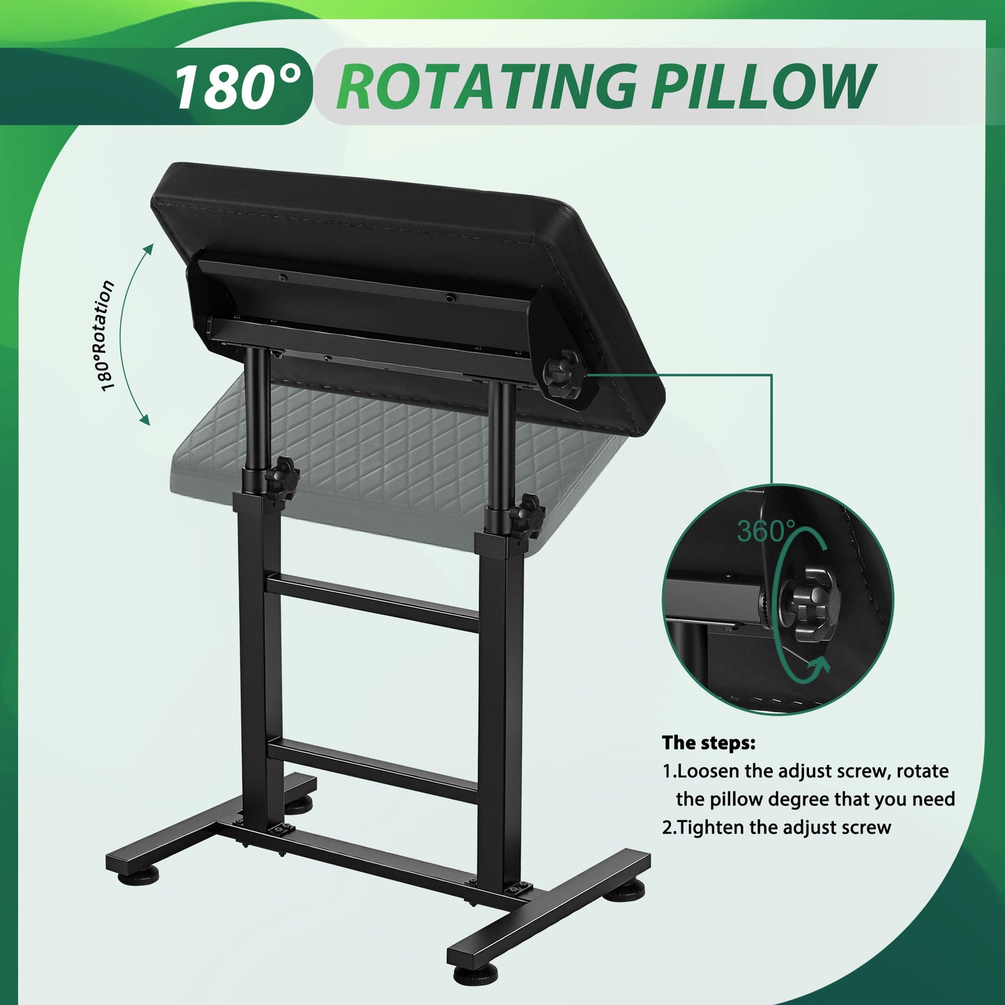 POARMEEY XXL Tattoo Armrest Stand Adjustable Height Tattoo Arm Rest Heavy Duty Tattoo Supplies Black Grid Design