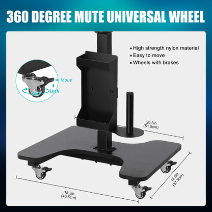 Poarmeey Tattoo Tray on Wheels Tattoo Cart with Rolling Tray Tattoo Table Station Adjustable Height and Multifunctional Storage for Tattoo Artist Studio