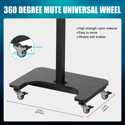 POARMEEY Premium Tattoo Tray Cart Salon Tray Rolling Trolley Adjustable Height Storage Utility Cart(011)