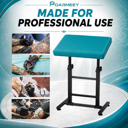 POARMEEY Tattoo Arm Rest XXL Height Adjustable for Tattoo Studio Mint Green，Height 68-97 cm Soft Sponge Cushion 180° Tilt Professional Use Easy to Clean Sturdy Metal Frame for Tattoo Artists