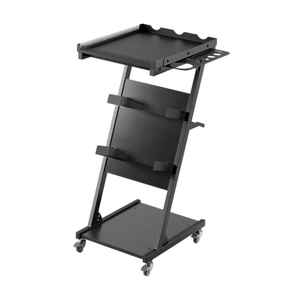 POARMEEY Multifunctional Salon Tray on Wheels, Premium Rolling Trolley Cart Tray, Large Mobile Workstation Table for Tattoo Barber Worlkshop, Beauty Spa Salon Storage