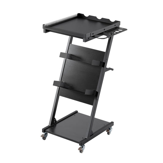 POARMEEY Multifunctional Salon Tray on Wheels, Premium Rolling Trolley Cart Tray, Large Mobile Workstation Table for Tattoo Barber Worlkshop, Beauty Spa Salon Storage