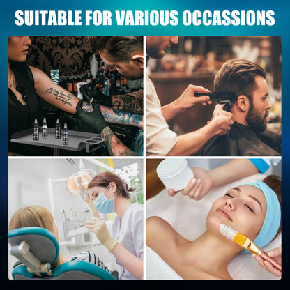 Poarmeey Tattoo Tray on Wheels Tattoo Cart with Rolling Tray Tattoo Table Station Adjustable Height and Multifunctional Storage for Tattoo Artist Studio