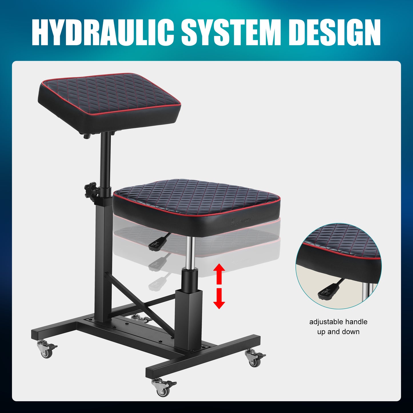 Poaremmy Tattoo Chair for Client with Arm Rest Tattoo Artist Chair Combo Armrest Stand On Wheels Adjustable Height by Hydraulic Device