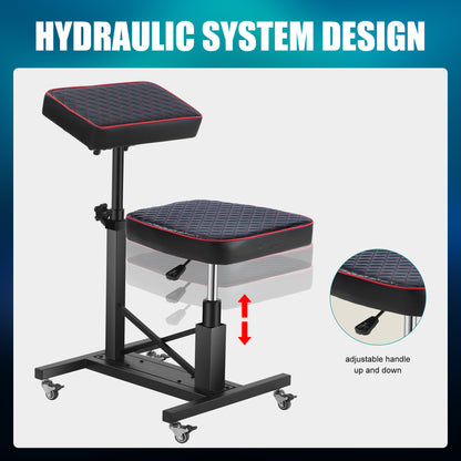 Poaremmy Tattoo Chair for Client with Arm Rest Tattoo Artist Chair Combo Armrest Stand On Wheels Adjustable Height by Hydraulic Device