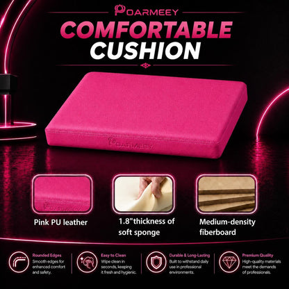 POARMEEY Tattoo Arm Rest XXL Height Adjustable for Tattoo Studio Pink，Height 68-97 cm Soft Sponge Cushion 180° Tilt Professional Use Easy to Clean Sturdy Metal Frame for Tattoo Artists