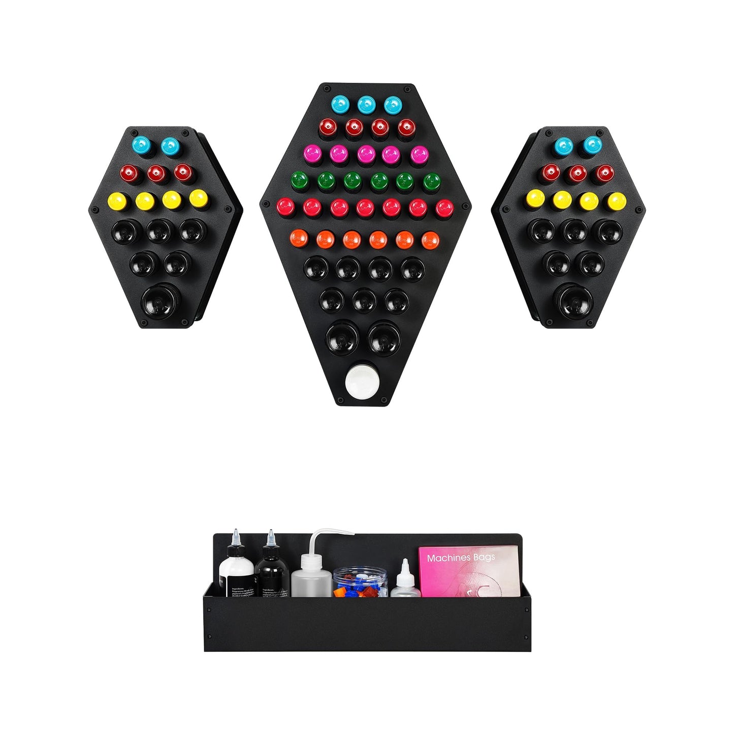 POARMEEY Tattoo Ink Rack Tattoo Holder,68 Holes Tattoo Permanent Makeup Pigment Ink Bottle Holder Stand Rack Organizer