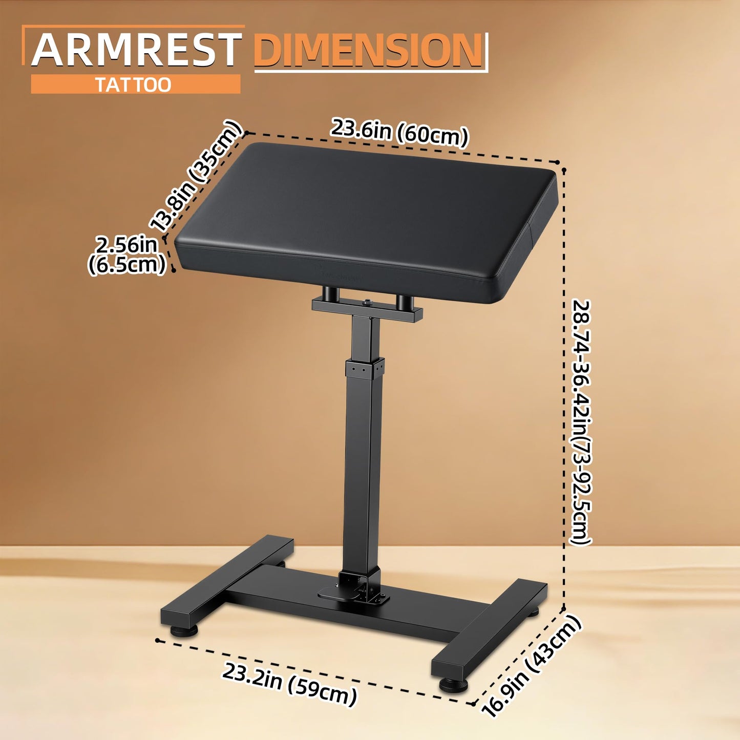 Upgraded Tattoo Arm rest XXL, Hydraulic System Adjustable Height, Heavy Duty Tattoo Arm Leg Stand, Soft Sponge Pad 180° Tilt for Tattoo Studio