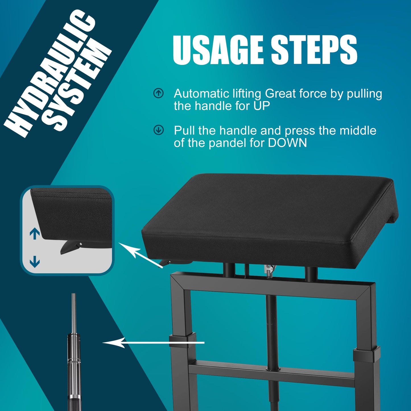 POARMEEY Large Tattoo Armrest Stand, Adjustable Height by Hydraulic Technology Tattoo Arm Rest