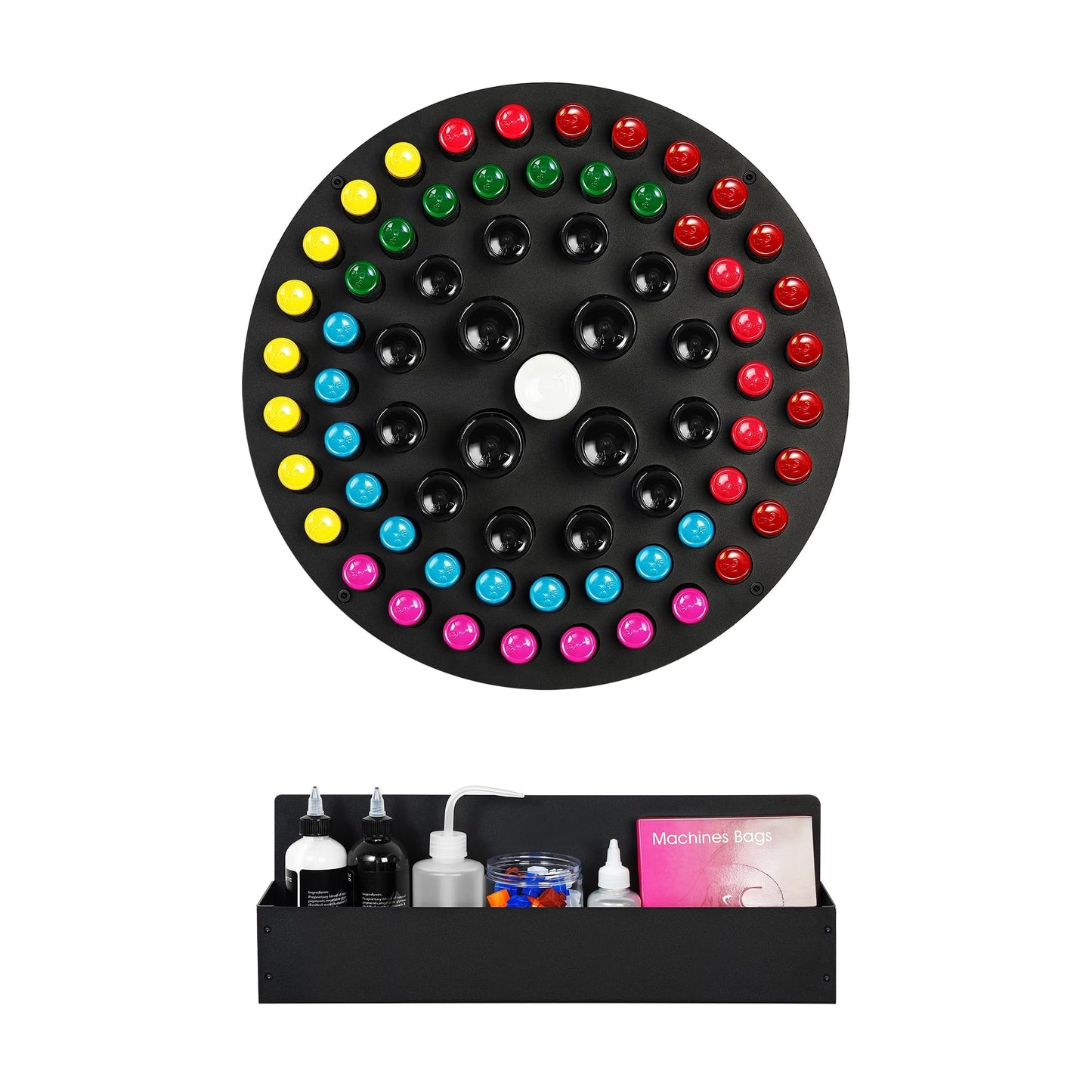 Poarmeey Tattoo Ink Holder, 69 Holes Tattoo Paint Holder and Tattoo Paint Display Holders Support Equipment for Tattoo Artists (Holder Only)