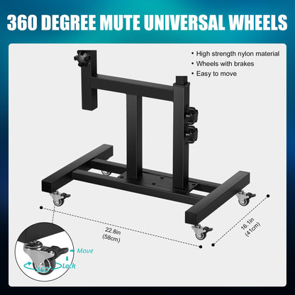 Poarmeey Adjustable Tattoo Arm Rest Chair, Mobile Portable Stool with Wheels, Black Tattoo Chair with Armrest for Artists