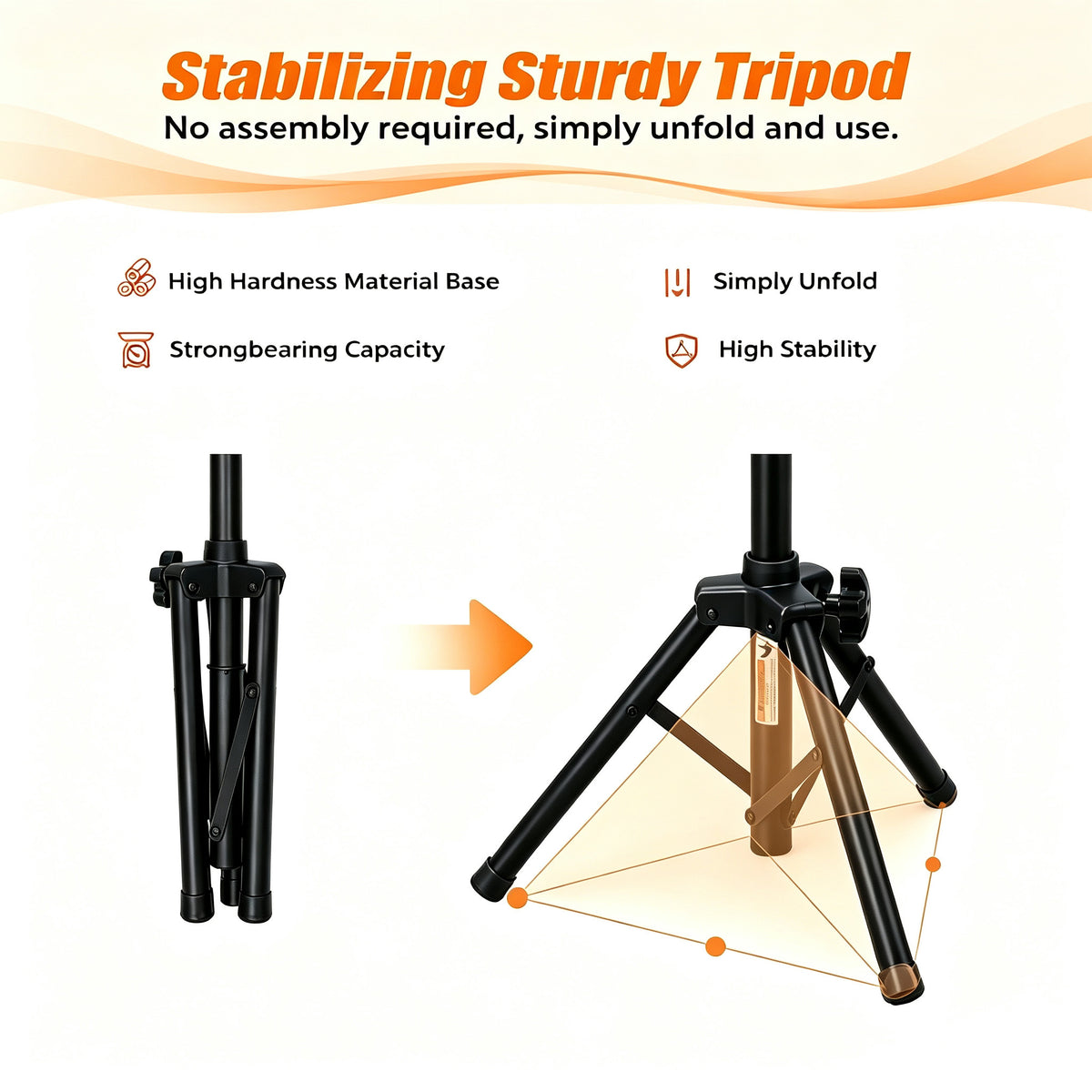 POARMEEY Foldable Tattoo Tray Stand with Carry Bag and Adjustable Height， Portable Design, Triangular Base，Tattoo Studio & Salon Use