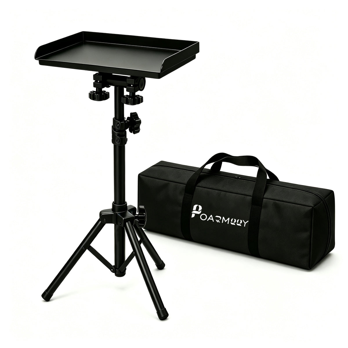POARMEEY Foldable Tattoo Tray Stand with Carry Bag and Adjustable Height， Portable Design, Triangular Base，Tattoo Studio & Salon Use