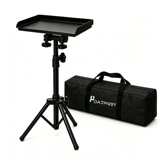POARMEEY Foldable Tattoo Tray Stand with Carry Bag and Adjustable Height， Portable Design, Triangular Base，Tattoo Studio & Salon Use